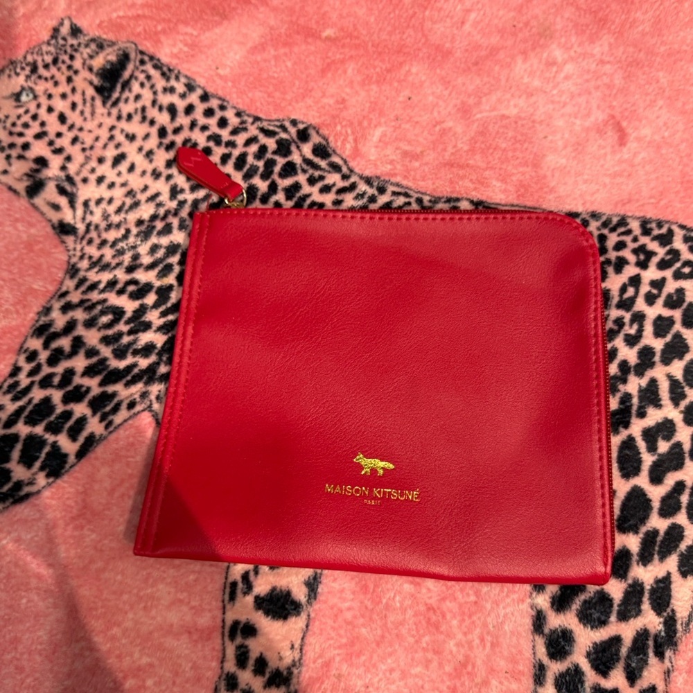 Maison Kitsuné Red Leather‎ Pouch